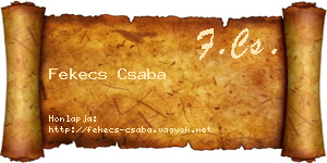 Fekecs Csaba névjegykártya